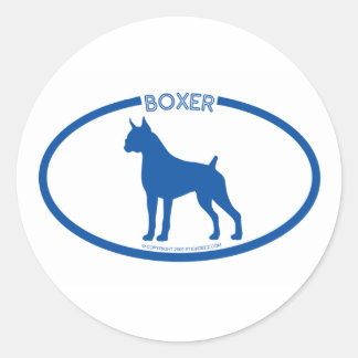 Boxer Silhouette Sticker Runt Klistermärke