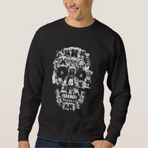 Boxer Skull Hund Skeleton Halloween Lång Ärmad Tröja