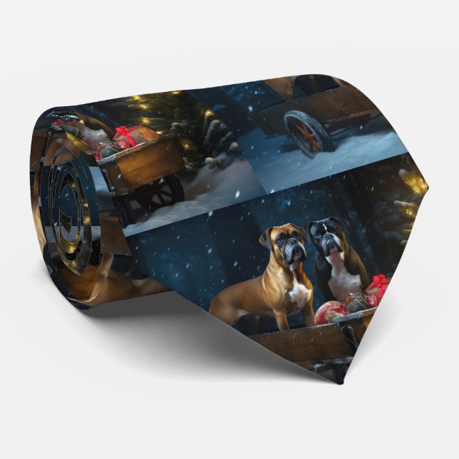 Boxer Snowy släde juldekoration Slips (Rullad)