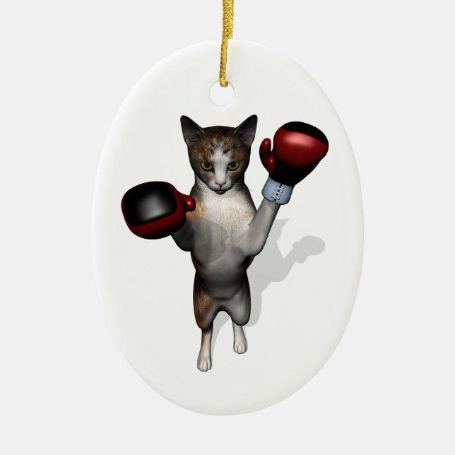 Boxer Tabby Julgransprydnad Keramik (Framsidan)