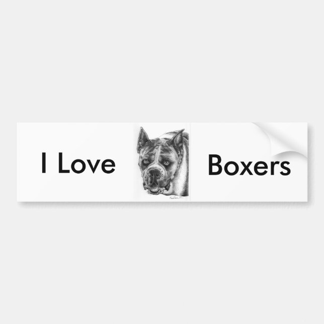 Boxer Teckning Bildekal (Framsidan)