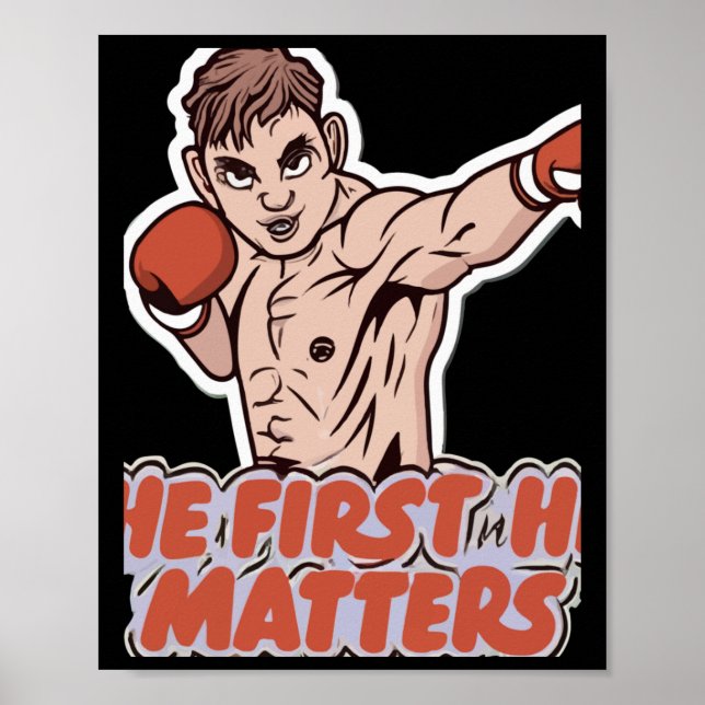 Boxer Throwing Jab - Den första Slå S Action Desig Poster (Framsidan)