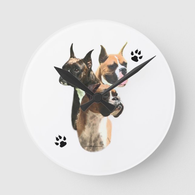 Boxer Trio Rund Klocka (Framsida)