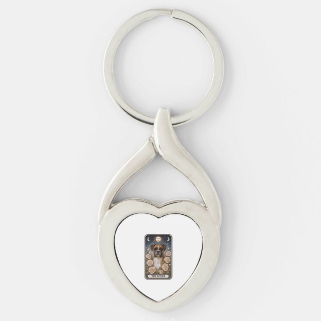 Boxer Twisted Heart Silverfärgad Nyckelring (Framsidan)
