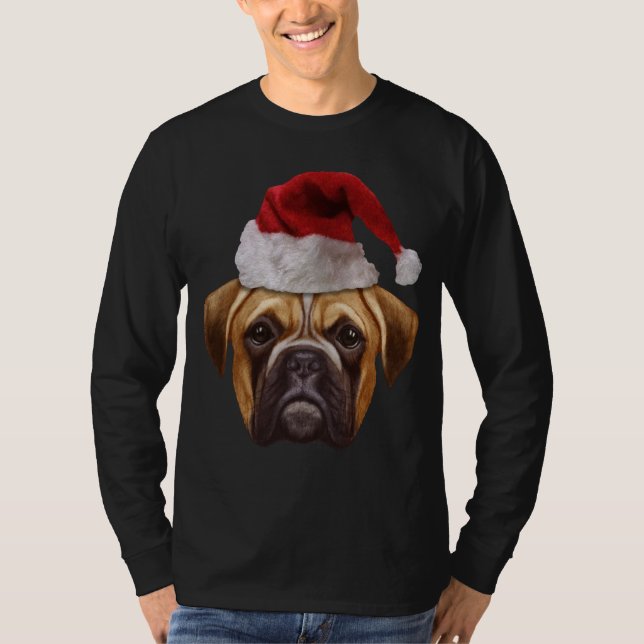 Boxer Ugly jul Hund Santa Hat Julafton Gift T Shirt (Framsida)