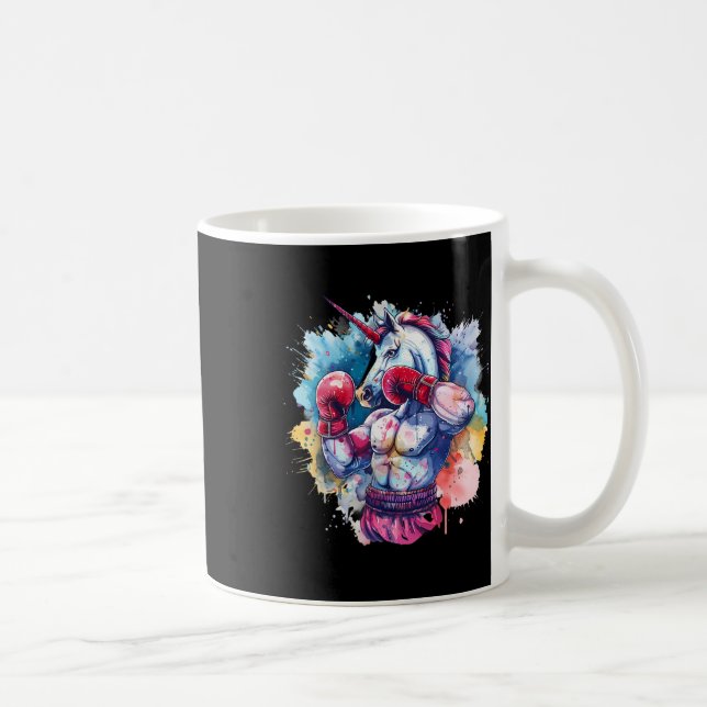 Boxer Unicorn With Boxing Gloves Kickboxing Funny  Kaffemugg (Höger)