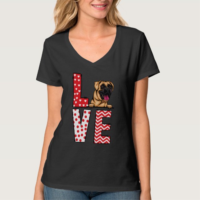 Boxer Valentines Day Love Valentine Cute Hearts T Shirt (Framsida)