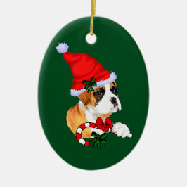 Boxer Valp Jul Julgransprydnad Keramik