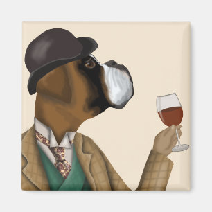 Boxer Vin Snob Magnet