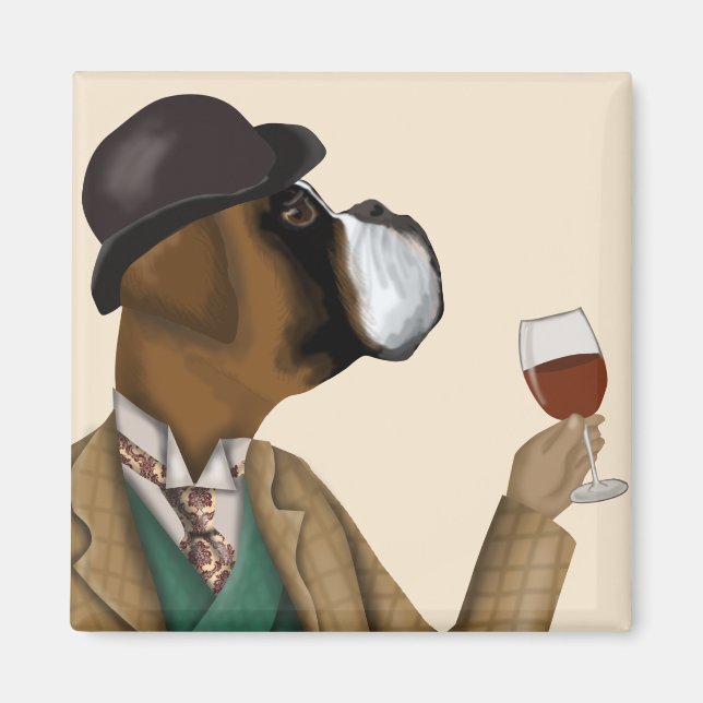 Boxer Vin Snob Magnet (Framsidan)