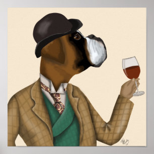Boxer Vin Snob Poster
