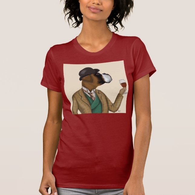 Boxer Vin Snob T Shirt (Framsida)
