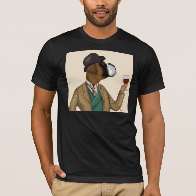 Boxer Vin Snob T Shirt (Framsida)
