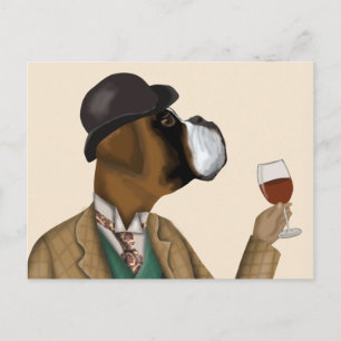 Boxer Vin Snob Vykort