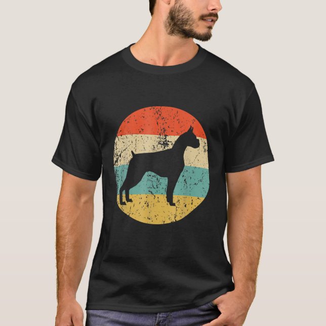 Boxer Vintage Retro Boxer-Hund T Shirt (Framsida)