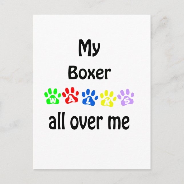 Boxer Walks Design Vykort (Framsida)