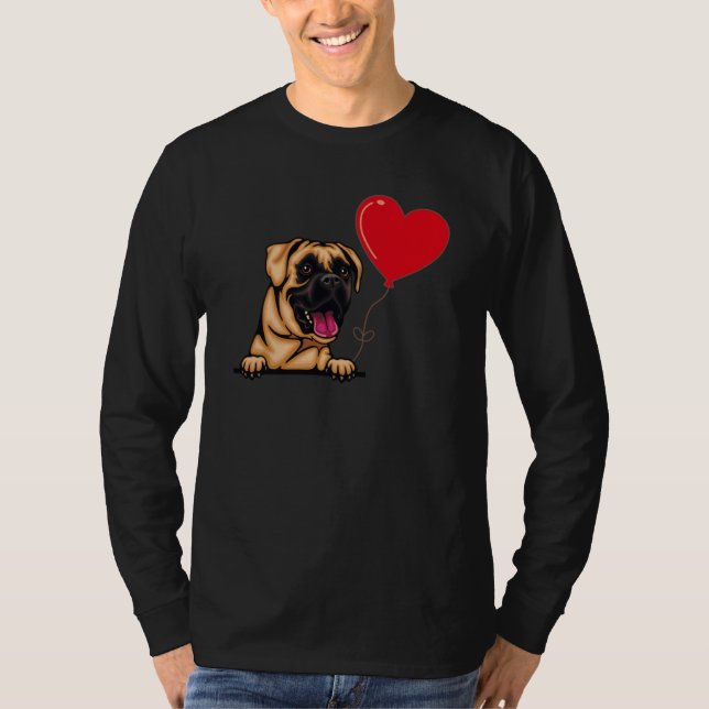 Boxer With Heart Balloon Valentines Day Love Boys T Shirt (Framsida)