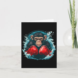 Boxerapa med boxinghandskar med fickboxning funny kort