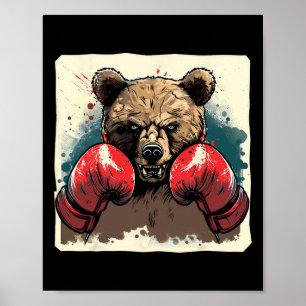 Boxerbjörn med boxinghandskar, fickboxningsfunktio poster