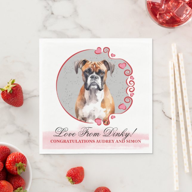 =Boxerblöjor för Bröllop med Hundar med foto Pappersservett (Insitu)