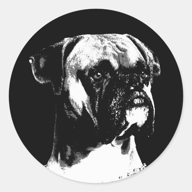Boxerdekal Runt Klistermärke (Framsida)