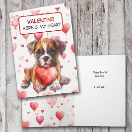 Boxerdockan håller mitt hjärta Valentine Card Helgkort