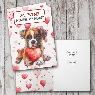 Boxerdockan håller mitt hjärta Valentine Card Helgkort