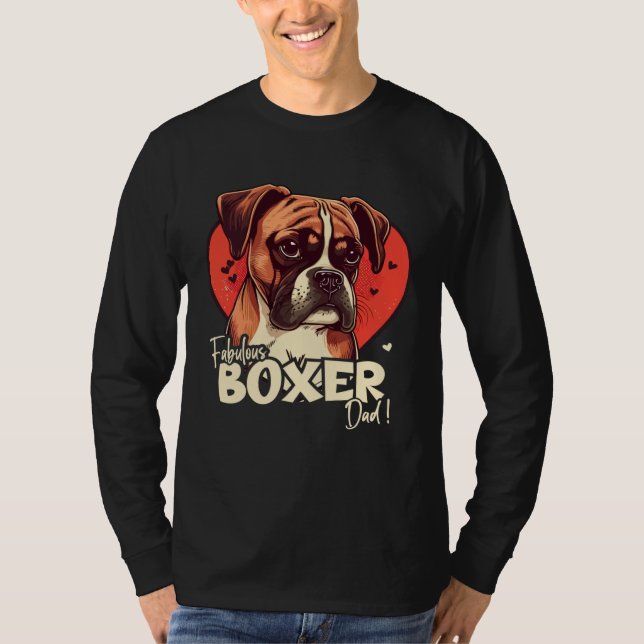 Boxerdog With Heartdecoration Fabulous Boxerdad T Shirt (Framsida)
