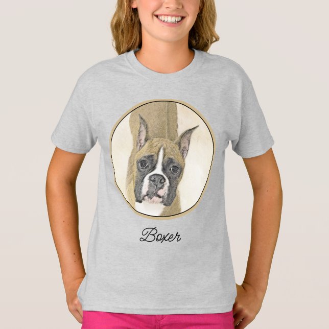 Boxerfärg - Cute Original Hund Art T-Shirt (Framsida)