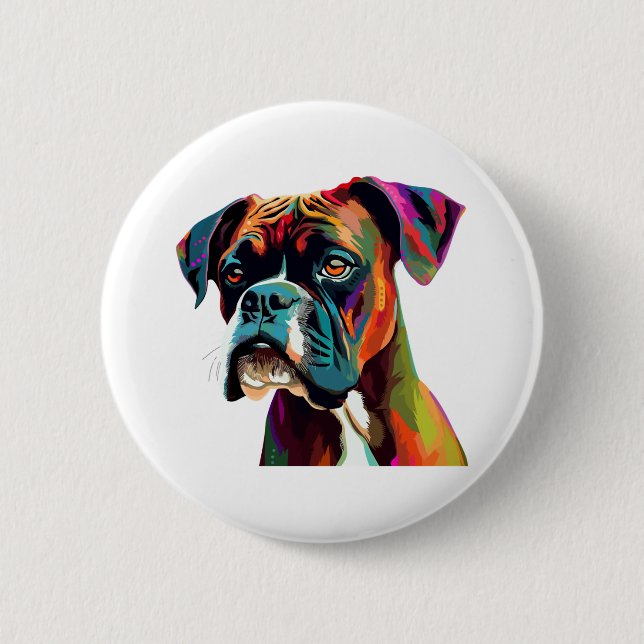 Boxerfärgad Hund Knapp (Framsida)
