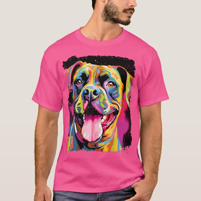 Boxerfärgad Hund T Shirt (Framsida)