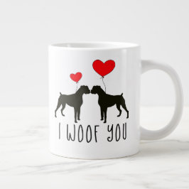 Boxergåvor till kvinnor och Manar - jag Woof You Jumbo Mugg