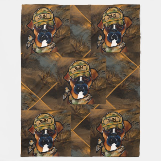 Boxerhund Fleecefilt (Framsidan)