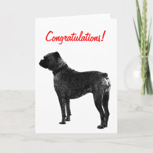 Boxerhund gratulationskort design Grattis! Kort