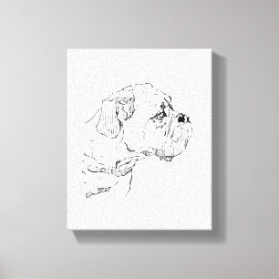 Boxerhund – Hundälskare Minimalistisk Illustration Canvastryck