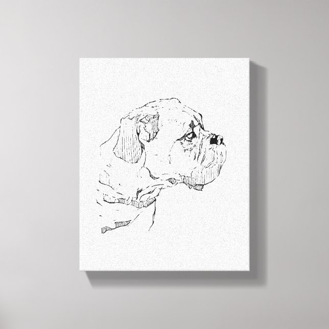 Boxerhund – Hundälskare Minimalistisk Illustration Canvastryck (Framsida)