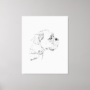 Boxerhund – Hundälskare Minimalistisk Illustration Canvastryck