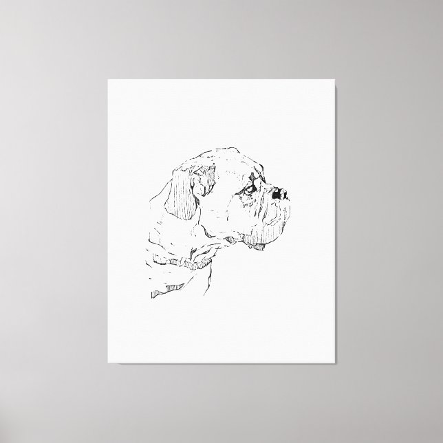 Boxerhund – Hundälskare Minimalistisk Illustration Canvastryck (Framsida)