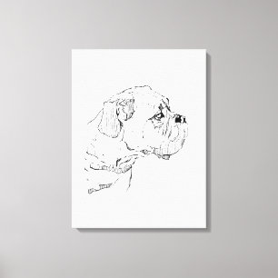 Boxerhund – Hundälskare Minimalistisk Illustration Canvastryck
