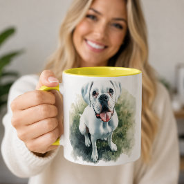Boxerhund i akvarell Två-Tonad mugg