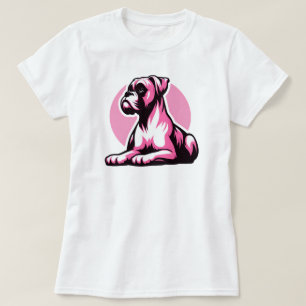 Boxerhund i rosa t shirt