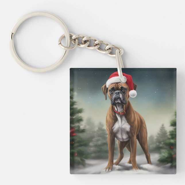 Boxerhund i snö jul (Framsidan)