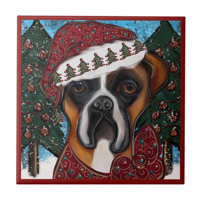 Boxerhund Kakelplatta (Framsidan)