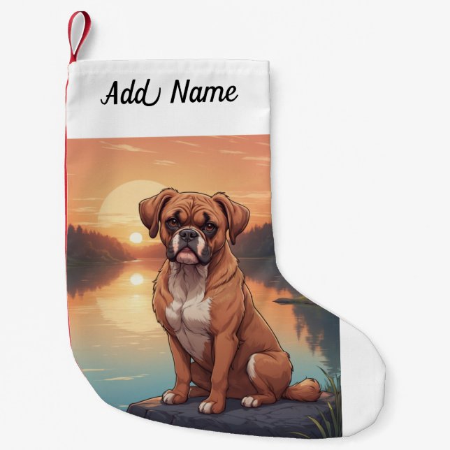 Boxerhund Liten Julstrumpa (Framsidan)