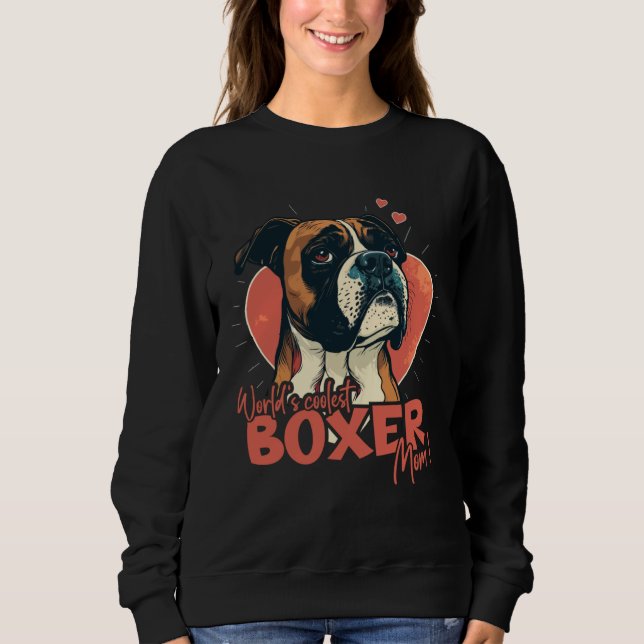 Boxerhund med hjärtdesign  Coolaste Boxermamma T Shirt (Framsida)