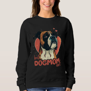 Boxerhund med hjärtdetalj Bästa hundmamma T Shirt