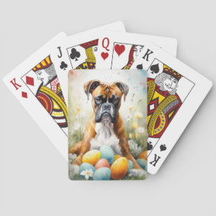 Boxerhund med påskägg semester casinokort