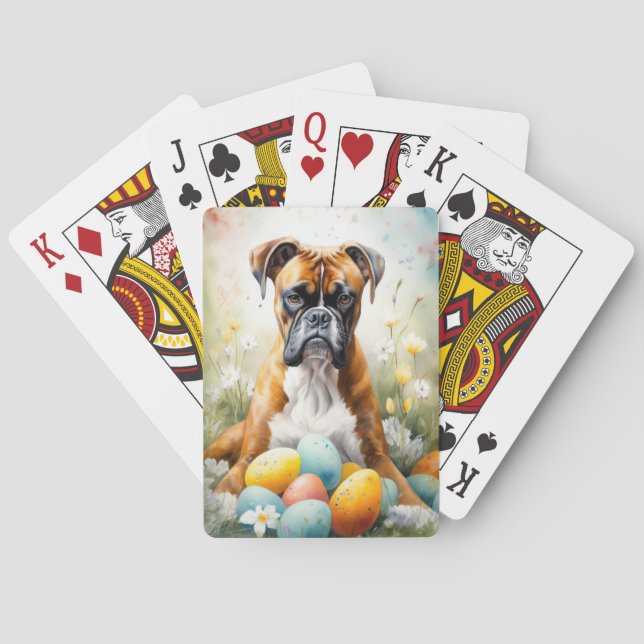 Boxerhund med påskägg semester casinokort (Baksidan)