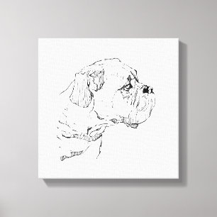 Boxerhund – Minimalistisk illustration för hundäls Canvastryck