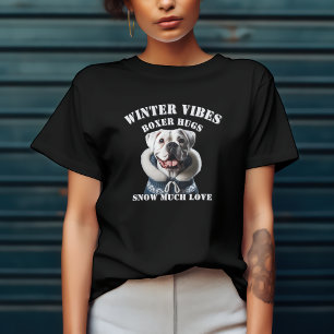 Boxerhund Snö Mycket Kärlek T Shirt